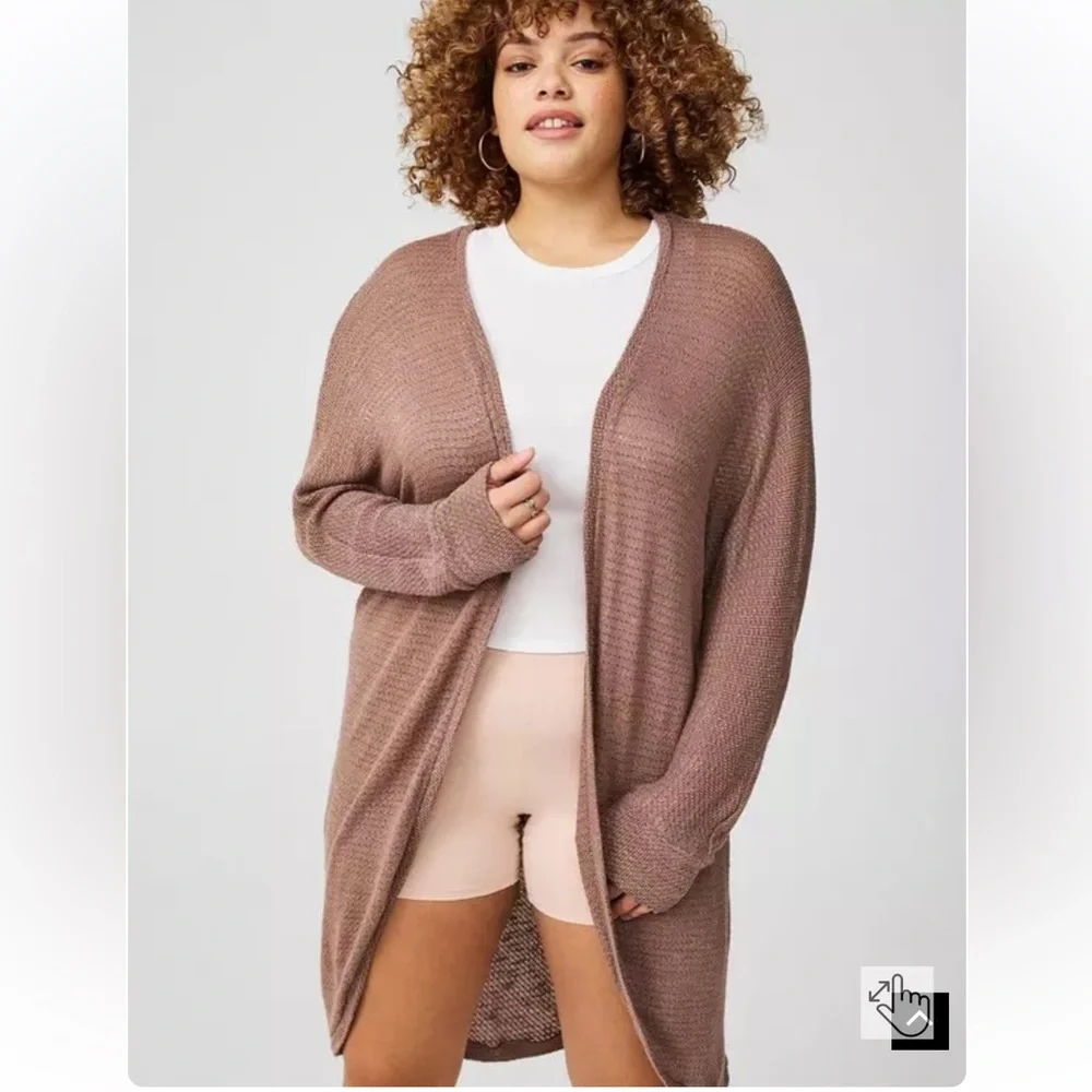 NWT Torrid Hacci cocoon light weight sweater cardigan 5 5X Deep Taupe - Picture 1 of 6